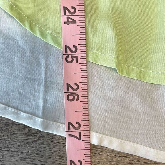 Lush Womens Colorblock Long Sleeve Button Down Shirt Lime Green White Small NWT - Picture 9 of 9